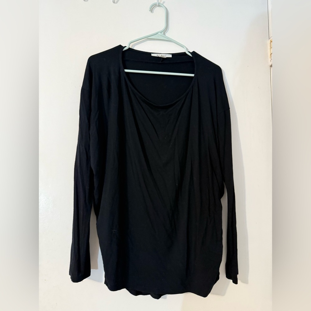 Miami Black Long Sleeve Relaxed Tunic